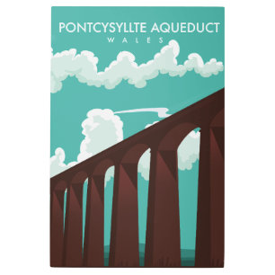 Impresión En Metal Afiche de viaje del Viaducto Leaderfoot Scotland