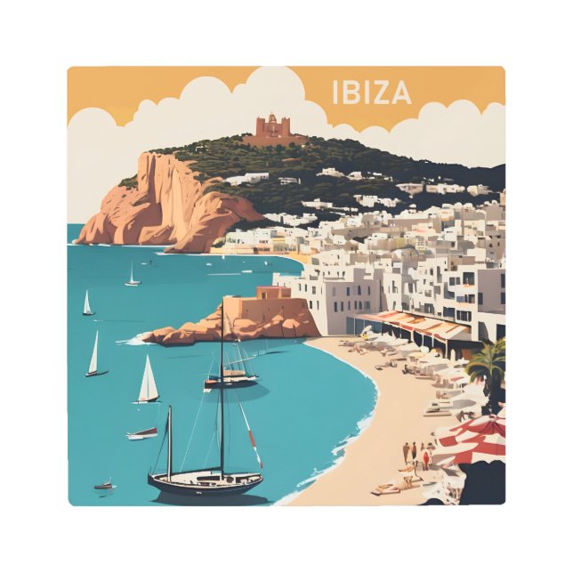 Impresión En Metal Afiche de viajes de Ibiza, España (Anverso)