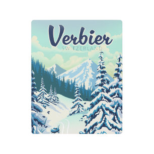 Impresión En Metal Afiche de viajes Verbier Suiza