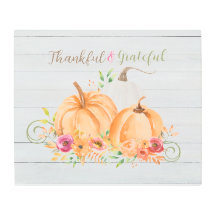 Agradecimiento | Acuarela de calabaza otoñal