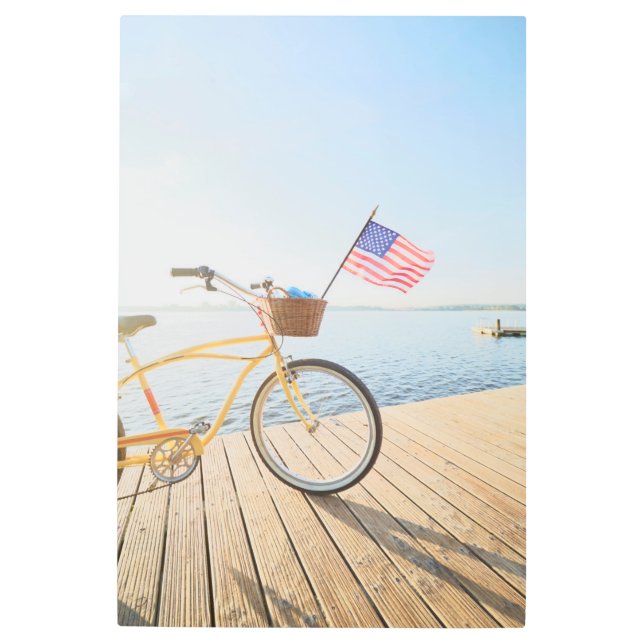 Impresión En Metal Agua | Bicicleta a orillas del lago (Anverso)