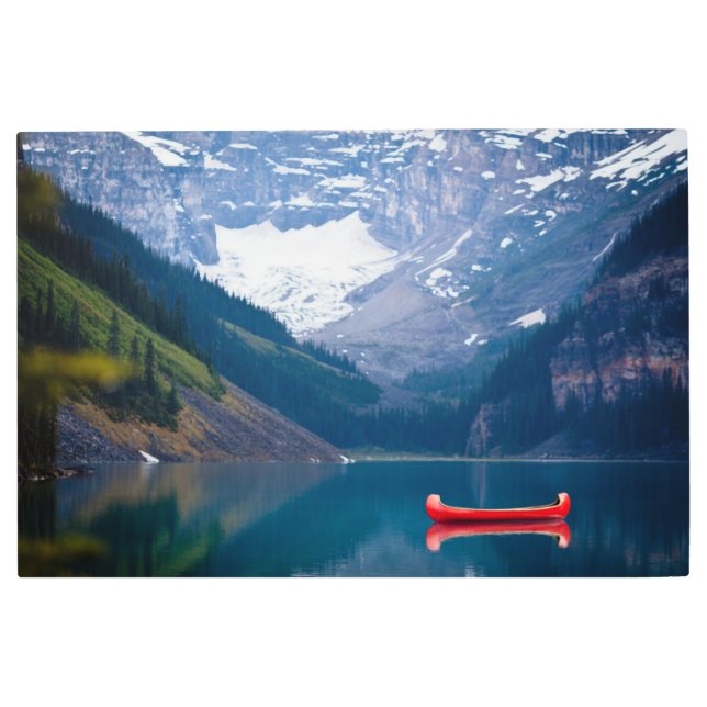 Impresión En Metal Agua | Lago Louise Montañas Rocosas Canadienses (Anverso)