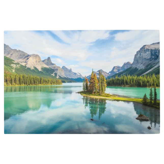 Impresión En Metal Agua | Lago Maligno, Parque Nacional Jasper, Canad (Anverso)