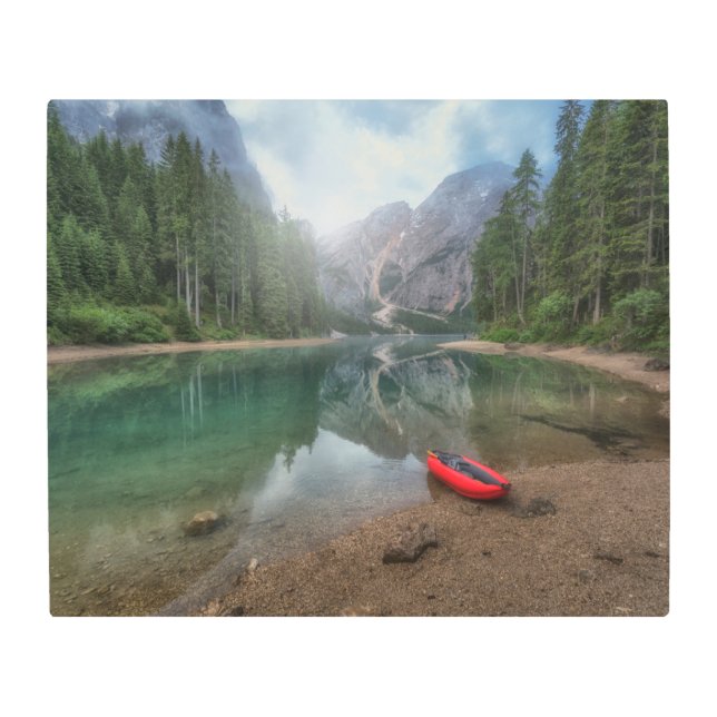 Impresión En Metal Agua | Lago Tirol del Sur, Italia (Anverso)