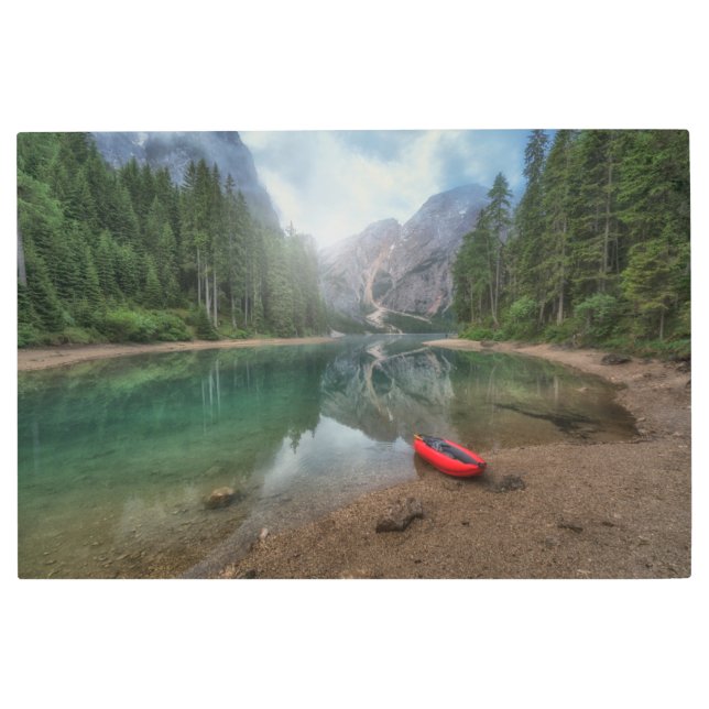 Impresión En Metal Agua | Lago Tirol del Sur, Italia (Anverso)