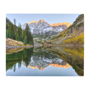 Impresión En Metal Agua   Maroon Bells Lake Aspen Trees