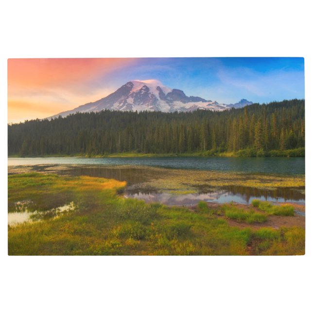 Impresión En Metal Agua | Parque nacional del monte Rainier, Washingt (Anverso)