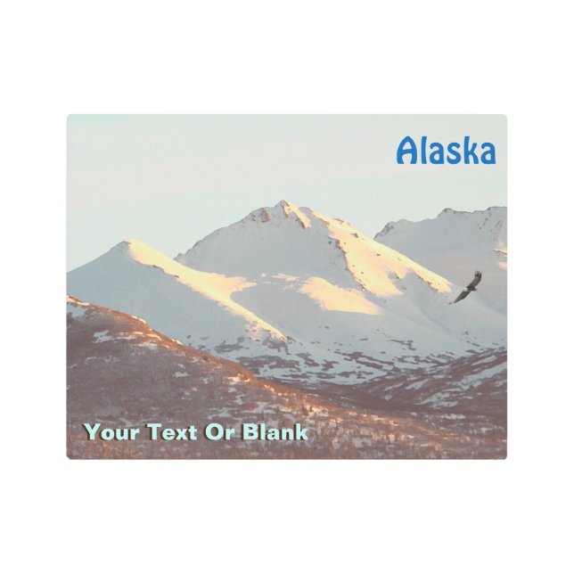 Impresión En Metal Águila De Invierno Y Montañas (Anverso)