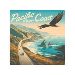 Impresión En Metal Águila de la autopista de la costa del Pacífico