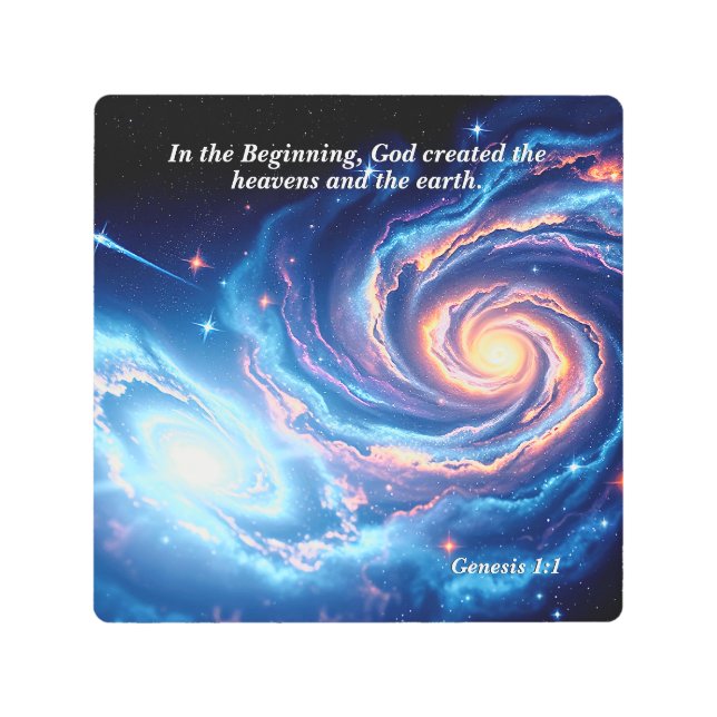 Impresión En Metal Al principio, Dios y el Verso de la Creación (Anverso)