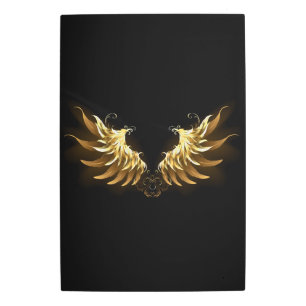 Impresión En Metal Alas del Ángel de Oro sobre fondo negro