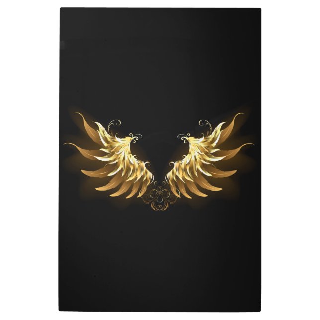 Impresión En Metal Alas del Ángel de Oro sobre fondo negro (Anverso)