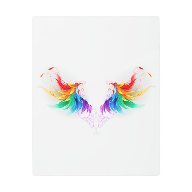 Impresión En Metal Alas del arco iris fluidas (Anverso)