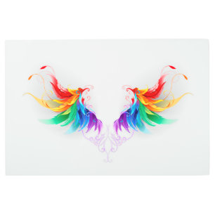 Impresión En Metal Alas del arco iris fluidas