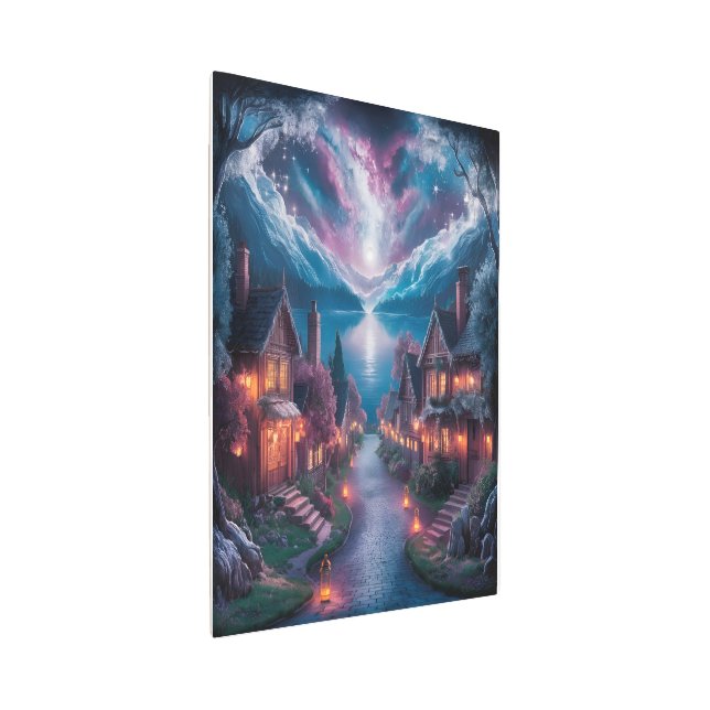 Impresión En Metal Aldea nocturna encantada - Navidades murales de ar (3/4)