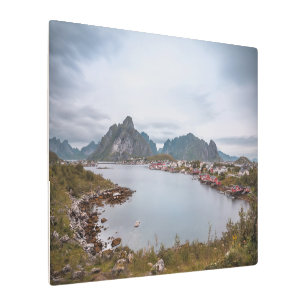 Impresión En Metal Aldea pesquera Lofoten