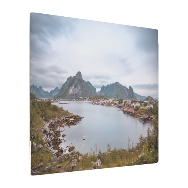 Impresión En Metal Aldea pesquera Lofoten (Angulado)