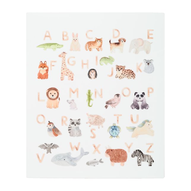Impresión En Metal Alfabeto animal de bebé lindo (Anverso)