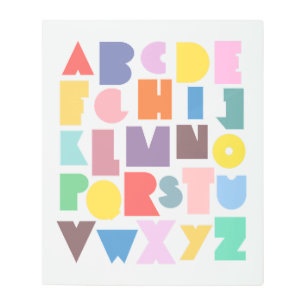 Impresión En Metal Alfabeto retro geométrico