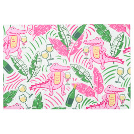 Impresión En Metal Alligator Wine Pink Green Preppy