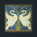 Impresión En Metal Almohadilla de ratón de estilo Art Deco Swans<br><div class="desc">Pareja de cisnes art deco en las cañas y el agua.</div>