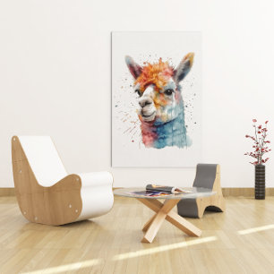 Impresión En Metal alpaca colorida en acuarela