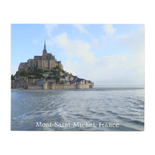 Impresión En Metal Alta marea de Mont-Saint-Michel, Normandía, Franci