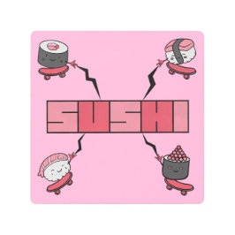 Impresión En Metal Amamos el Sushi - Amor Sushi - Obsesión ASL ILY