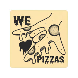Impresión En Metal Amamos las pizzas - Pizza Love - ASL ILY Obsession