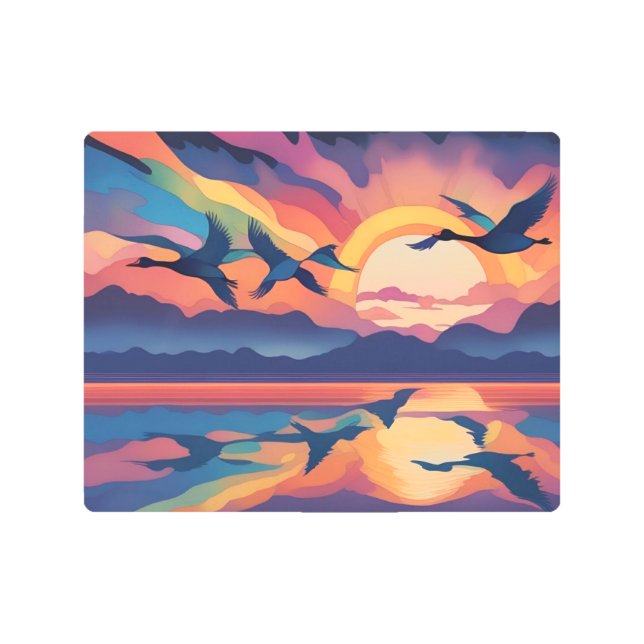 Impresión En Metal Amanecer en el agua (Anverso)