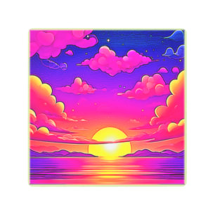 Impresión En Metal Amanecer rosa y morado