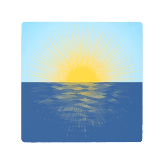 Impresión En Metal Amanecer sobre los nuevos comienzos del océano (Anverso)