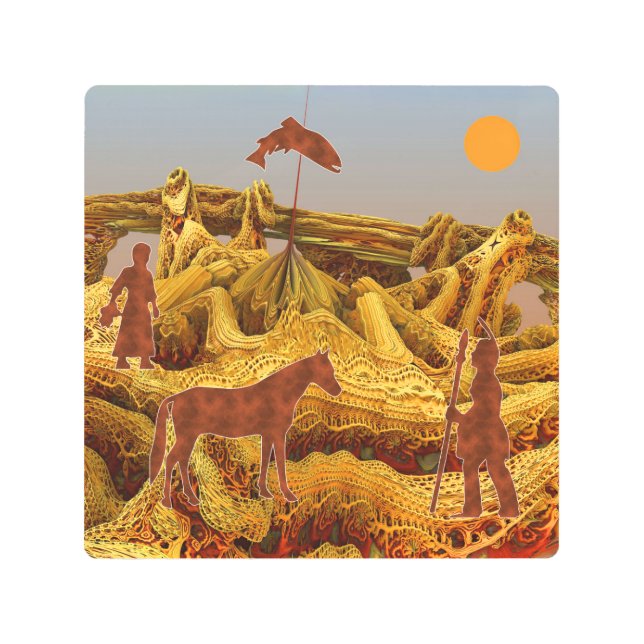 Impresión En Metal Americanos nativos de Oro (Anverso)