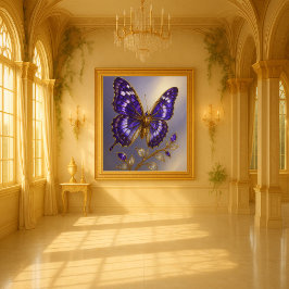 Impresión En Metal Amethyst Emperor II Violet Gold Jeweled Butterfly