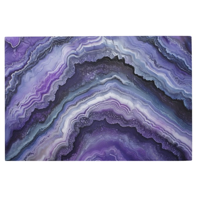 Impresión En Metal Amethyst Geode Fluid Pour (Anverso)