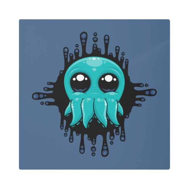 Impresión En Metal Amigo del pulpo del bebé insky adorable (Anverso)