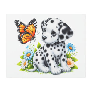 Impresión En Metal Amigos de Cute Dalmatian/Butterfly