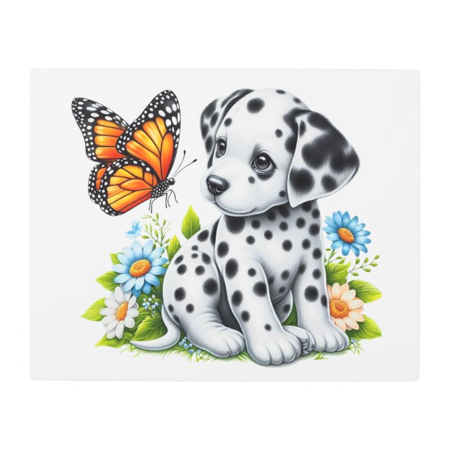 Impresión En Metal Amigos de Cute Dalmatian/Butterfly (Anverso)