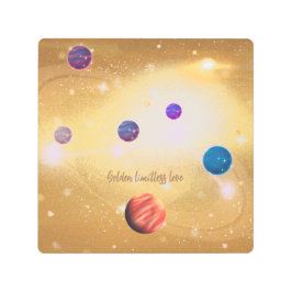 Impresión En Metal Amor sin límites dorados