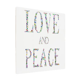 Impresión En Metal Amor y paz - Diseño de Letras Gemstone
