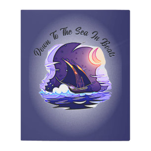 Impresión En Metal Añadir el nombre de su texto, barco de vela, nubes