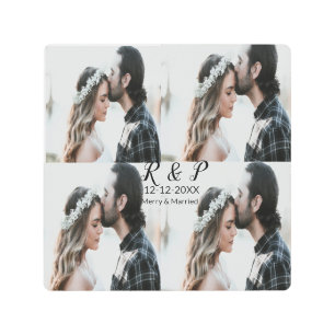 Impresión En Metal Añadir una foto de pareja de recién casados añadir