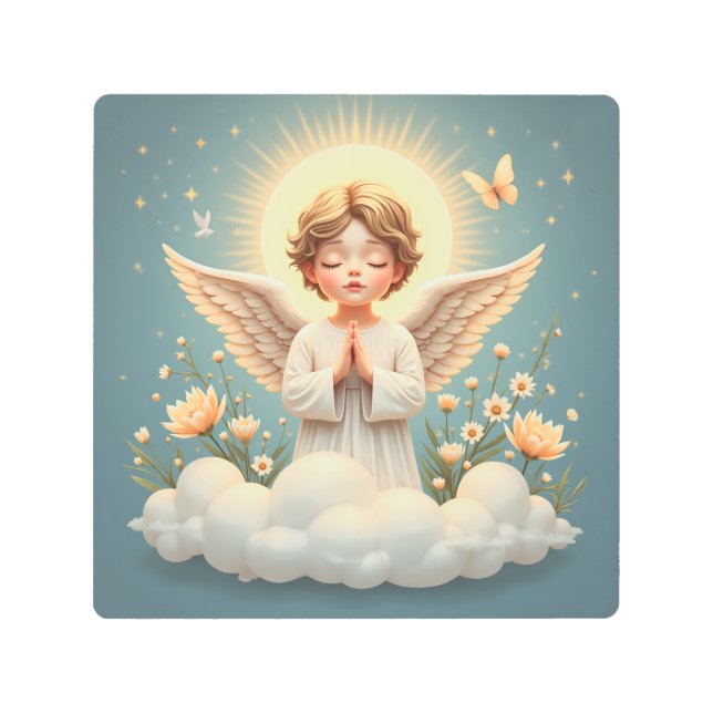 Impresión En Metal ángel de oración (Anverso)