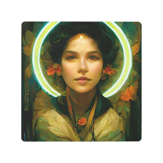 Impresión En Metal Anillo De La Fantasía De La Luz Sci-fi (Anverso)