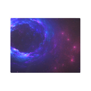 Impresión En Metal Anillo nublado de la nube de gas nebulosa azul y p
