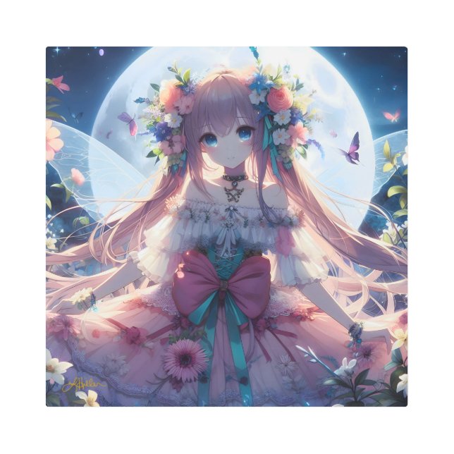 Impresión En Metal Anime Chica Flower Moon Fairy (Anverso)