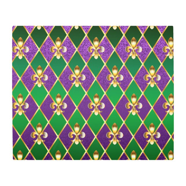 Impresión En Metal Antecedentes de joyas Mardi Gras (Anverso)