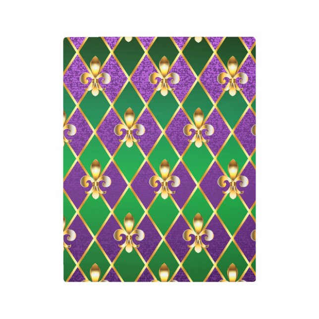 Impresión En Metal Antecedentes de joyas Mardi Gras (Anverso)