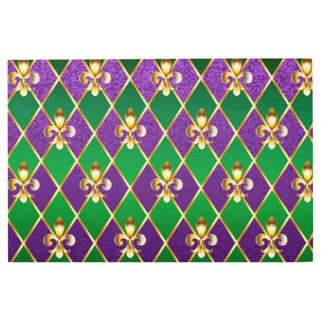 Impresión En Metal Antecedentes de joyas Mardi Gras (Anverso)