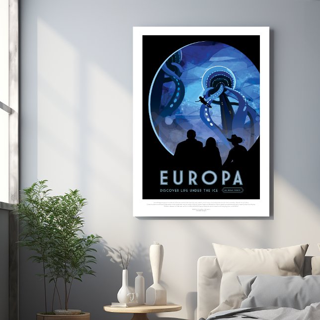 Impresión En Metal Anuncio de viajes de ciencia ficción, Moon Europa (Subido por el creador)